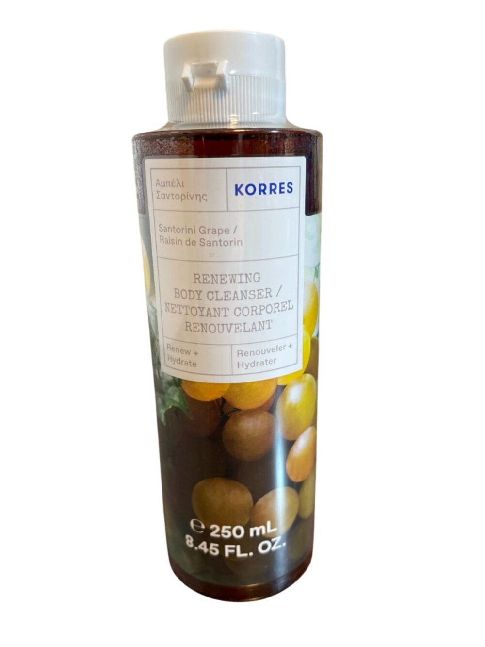 NEW Korres Santorini Grape Renewing Body Cleanser Wash 8.45 oz Full Size